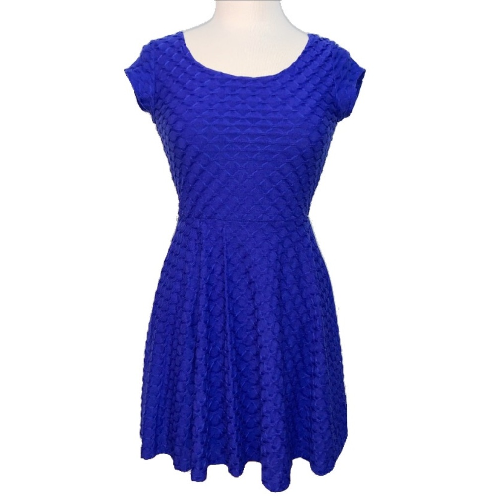 Striking blue cut out back dress
